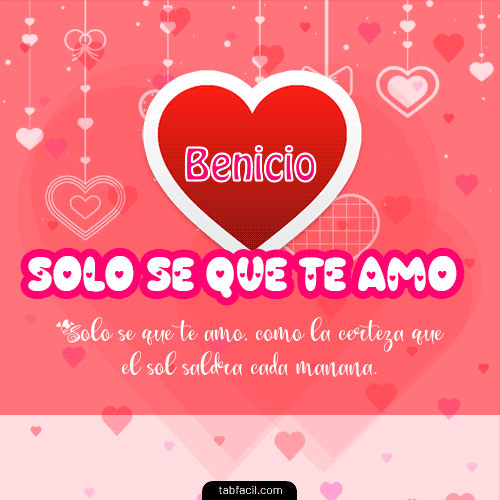 Sólo sé, que Te Amo!!! Benicio
