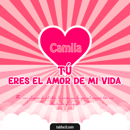 Tú eres el amor de mi vida!! Camila