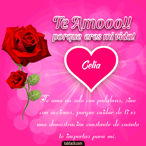 Te Amo!!! ... porque eres mi vida Celia