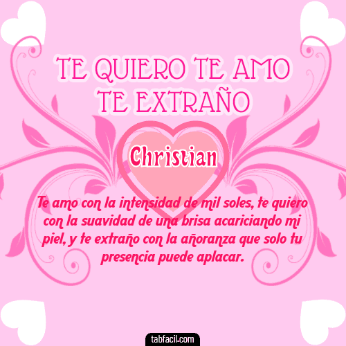 Te adoro, Te quiero, Te extraño y Te Amo!!! Christian