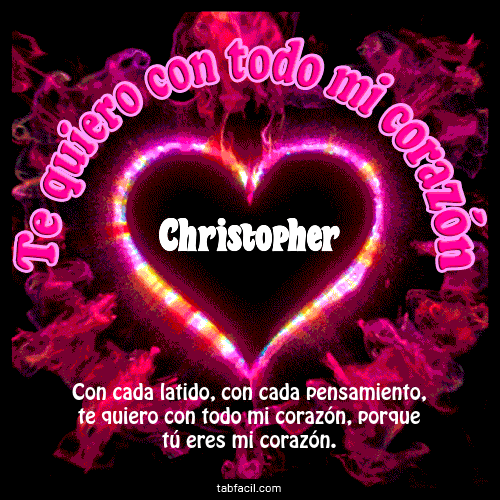 Te quiero con todo mi corazón Christopher