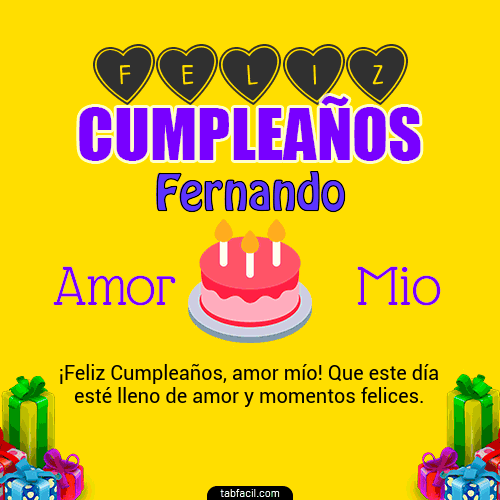 Feliz Cumpleaños Amor Mio Fernando