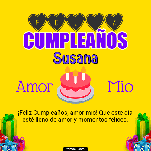 Feliz Cumpleaños Amor Mio Susana