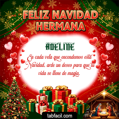 GIF Animado de Feliz Navidad para Adeline - Feliz Navidad Hermana