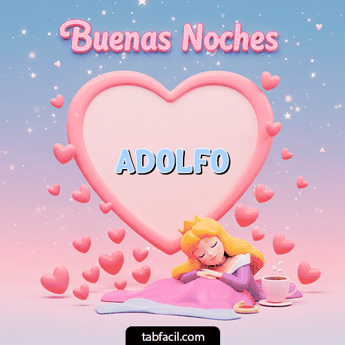 Gif Buenas noches corazón Adolfo