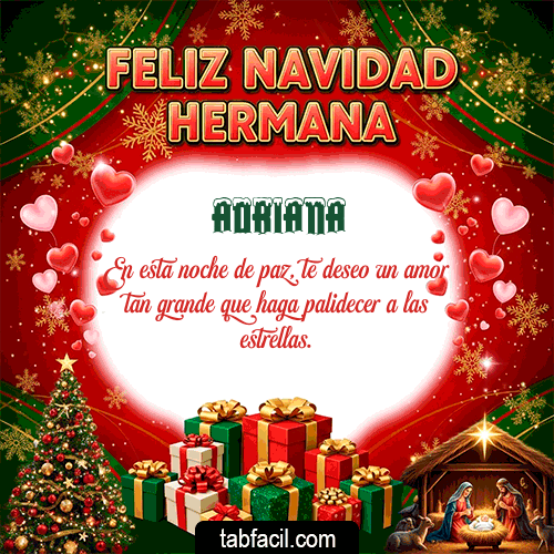 Feliz Navidad Hermana Feliz Navidad Adriana