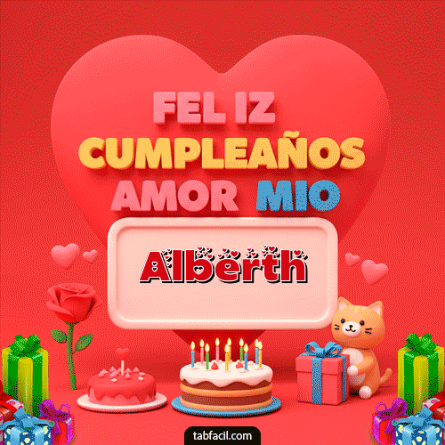 Gif 💖 Feliz Cumpleaños Amor Mio Alberth