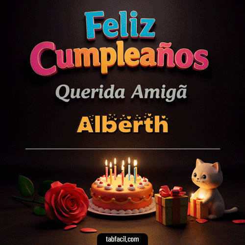 GIF Animado de Feliz Cumpleaños para Alberth - 🥳 Feliz Cumpleaños Querida Amiga