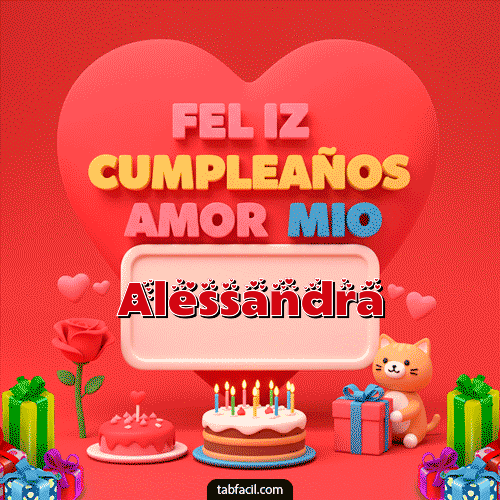Gif 💖 Feliz Cumpleaños Amor Mio Alessandra
