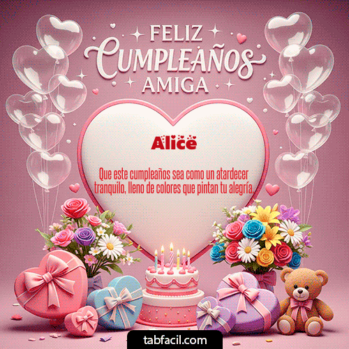Gif Feliz Cumpleaños Amiga Alice