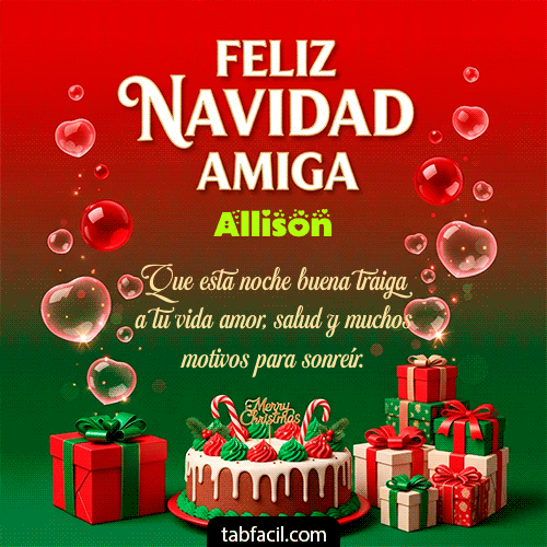 GIF Animado de Feliz Navidad para Allison - Feliz Navidad Amiga