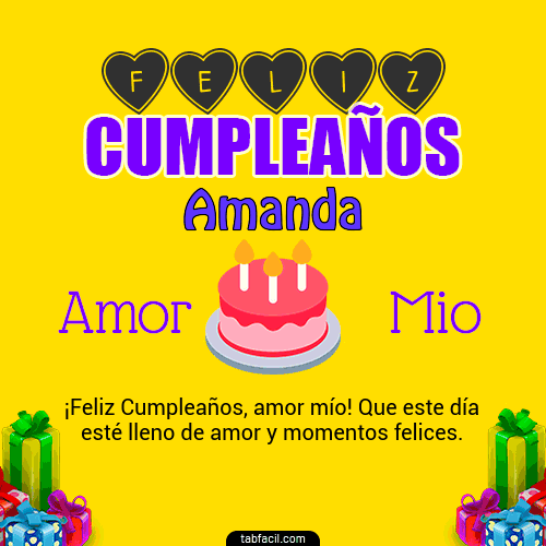 Feliz Cumpleaños Amor Mio Amanda