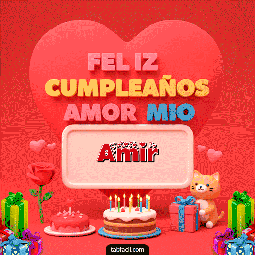 Gif 💖 Feliz Cumpleaños Amor Mio Amir