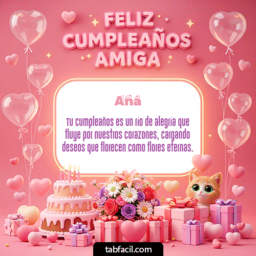 Gif Feliz Cumpleaños Amiga! Ana