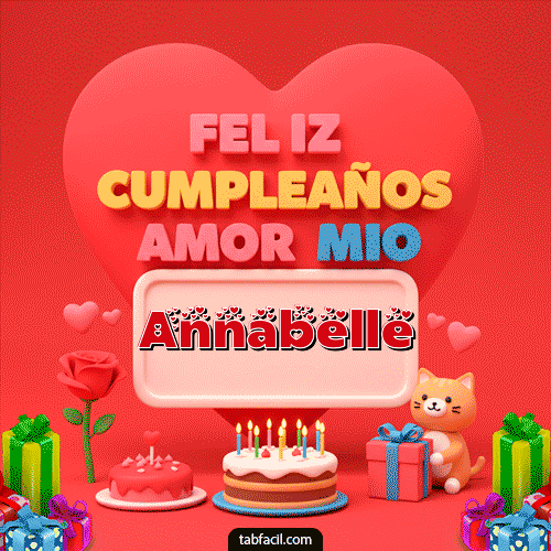 Gif 💖 Feliz Cumpleaños Amor Mio Annabelle