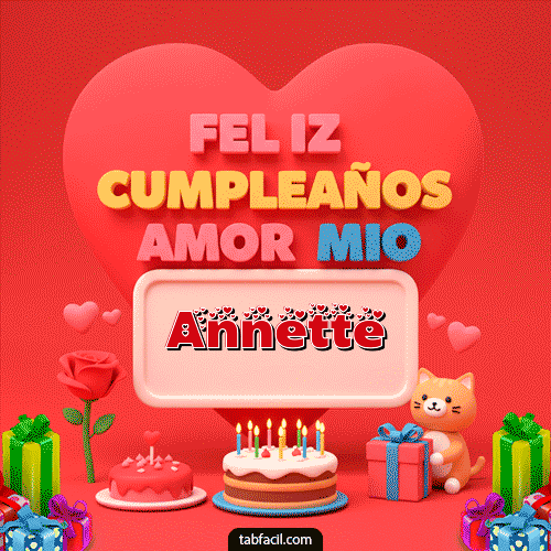 Gif 💖 Feliz Cumpleaños Amor Mio Annette