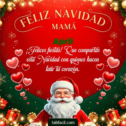 GIF Animado de Feliz Navidad para April - Feliz Navidad Mamá
