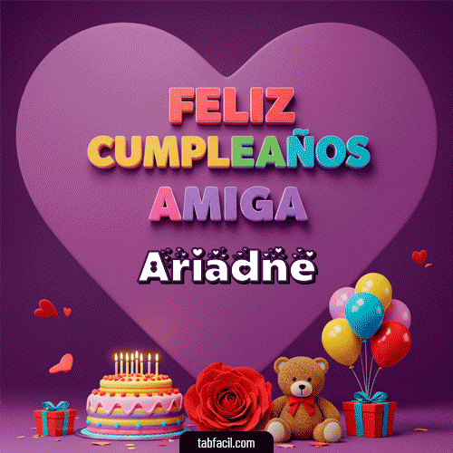 Gif 🎁 Feliz Cumpleaños Amiga Ariadne