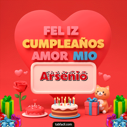Gif 💖 Feliz Cumpleaños Amor Mio Arsenio