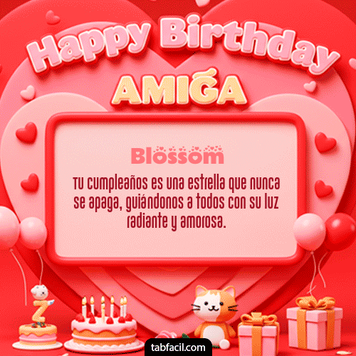 Gif 🍰 Happy BirthDay Amiga Blossom