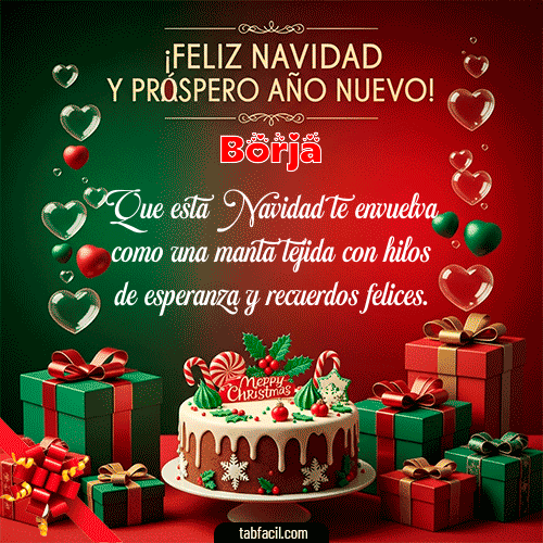 GIF Animado de Feliz Navidad para Borja - Feliz Navidad y Próspero Año Nuevo