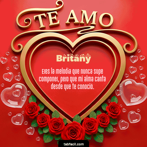 GIF Animado de Feliz Dia Amor para Britany - Te Amo