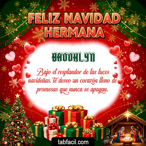 GIF Animado de Feliz Navidad para Brooklyn - Feliz Navidad Hermana