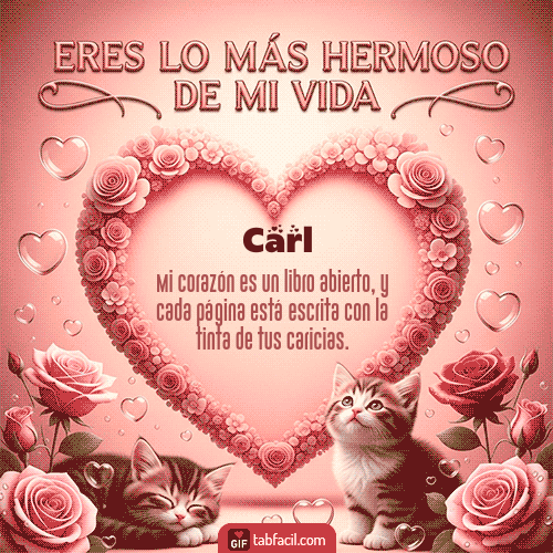 Tú eres lo más hermoso de mi vida Feliz Dia Amor Carl
