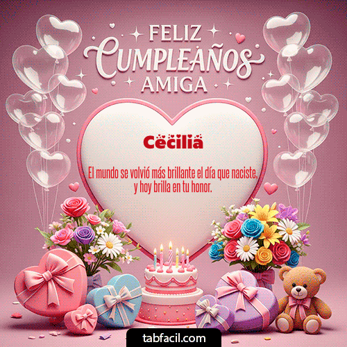 GIF de Cecilia - Feliz Cumpleaños Amiga