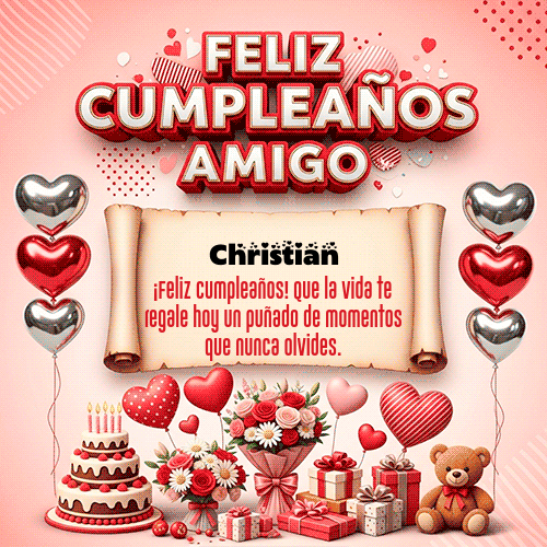 Gif Feliz Cumpleaños Amigo Christian