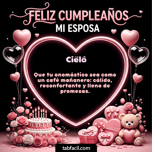 Gif Feliz Cumpleaños Mi Esposa Cielo