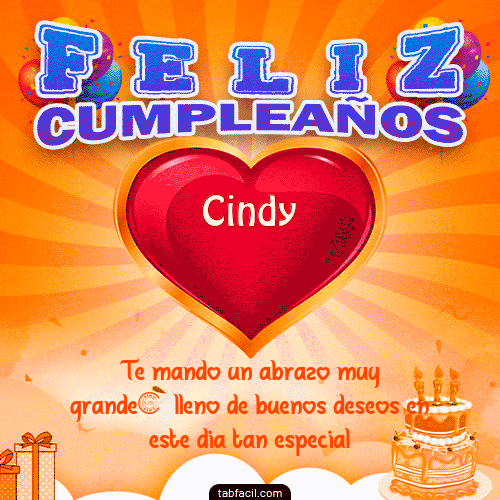 Feliz Cumpleaños Cindy