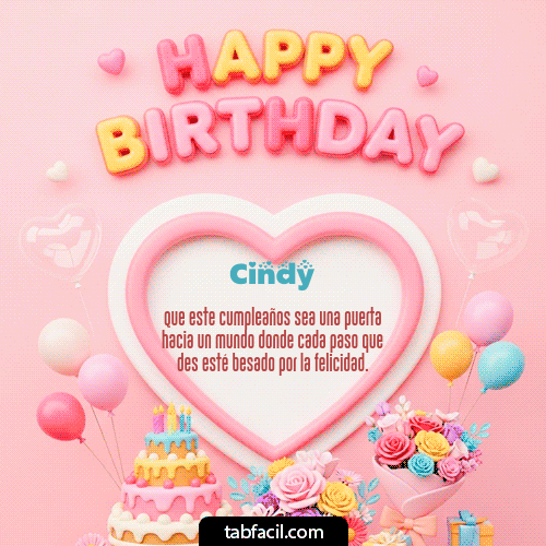 Gif Happy Birthday Amiga Cindy