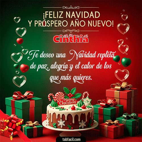 Gif Feliz Navidad y Próspero Año Nuevo Feliz Navidad Cinthia
