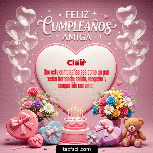 Gif Feliz Cumpleaños Amiga Clair