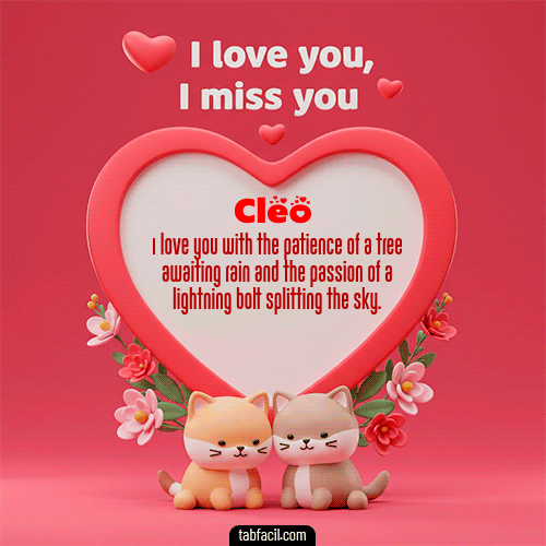 Te quiero, Te  amo, Te extraño Feliz Dia Amor Cleo