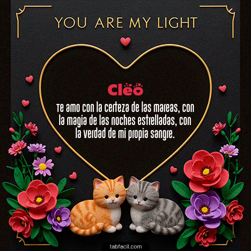Tú eres mi luz Feliz Dia Amor Cleo