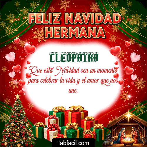 GIF de Cleopatra - Feliz Navidad Hermana