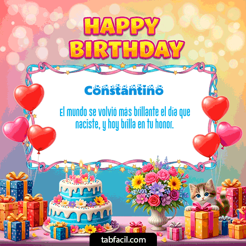 Gif Happy BirthDay Feliz Cumpleaños Constantino