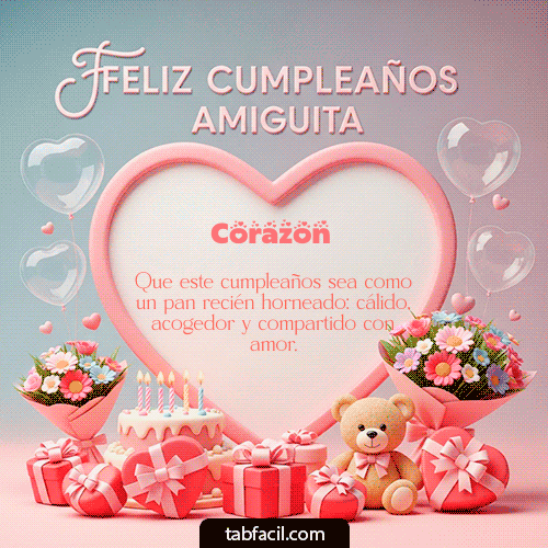 GIF de Corazon - Feliz Cumpleaños Amiguita