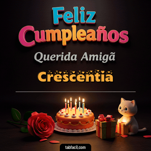 GIF Animado de Feliz Cumpleaños para Crescentia - 🥳 Feliz Cumpleaños Querida Amiga
