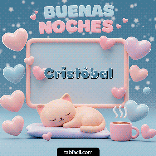 GIF Animado de Buenas Noches para Cristóbal - Luna estrellas de buenas noches