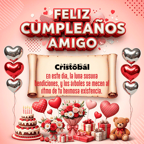Gif Feliz Cumpleaños Amigo Cristóbal