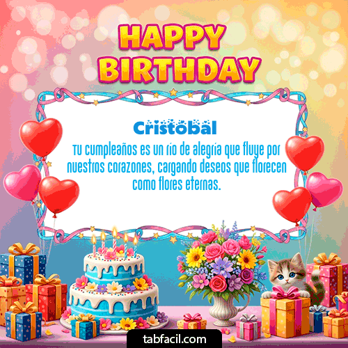 Gif Happy BirthDay Feliz Cumpleaños Cristóbal