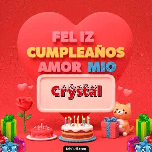 Gif 💖 Feliz Cumpleaños Amor Mio Crystal
