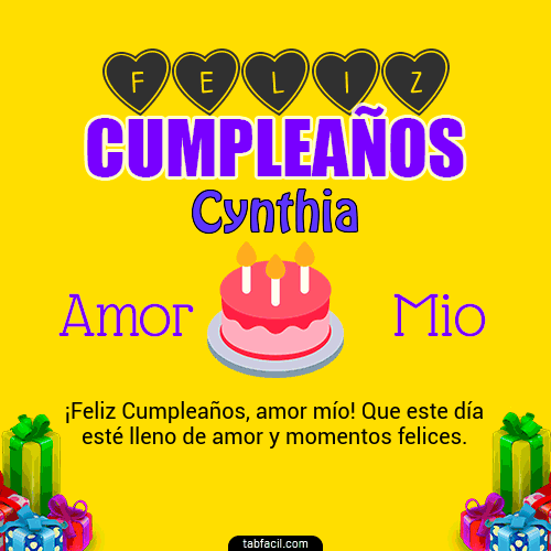 Feliz Cumpleaños Amor Mio Cynthia