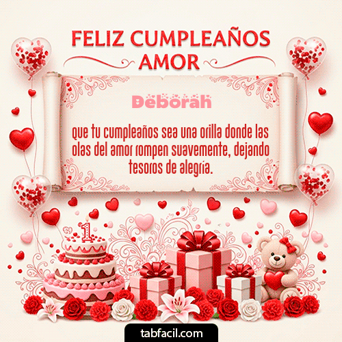 Gif Feliz Cumpleaños Amor Deborah