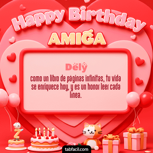 Gif 🍰 Happy BirthDay Amiga Dely