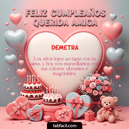 Gif Feliz Cumpleaños Querida Amiga!! Demetra
