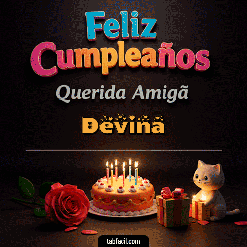 Gif 🥳 Feliz Cumpleaños Querida Amiga Devina